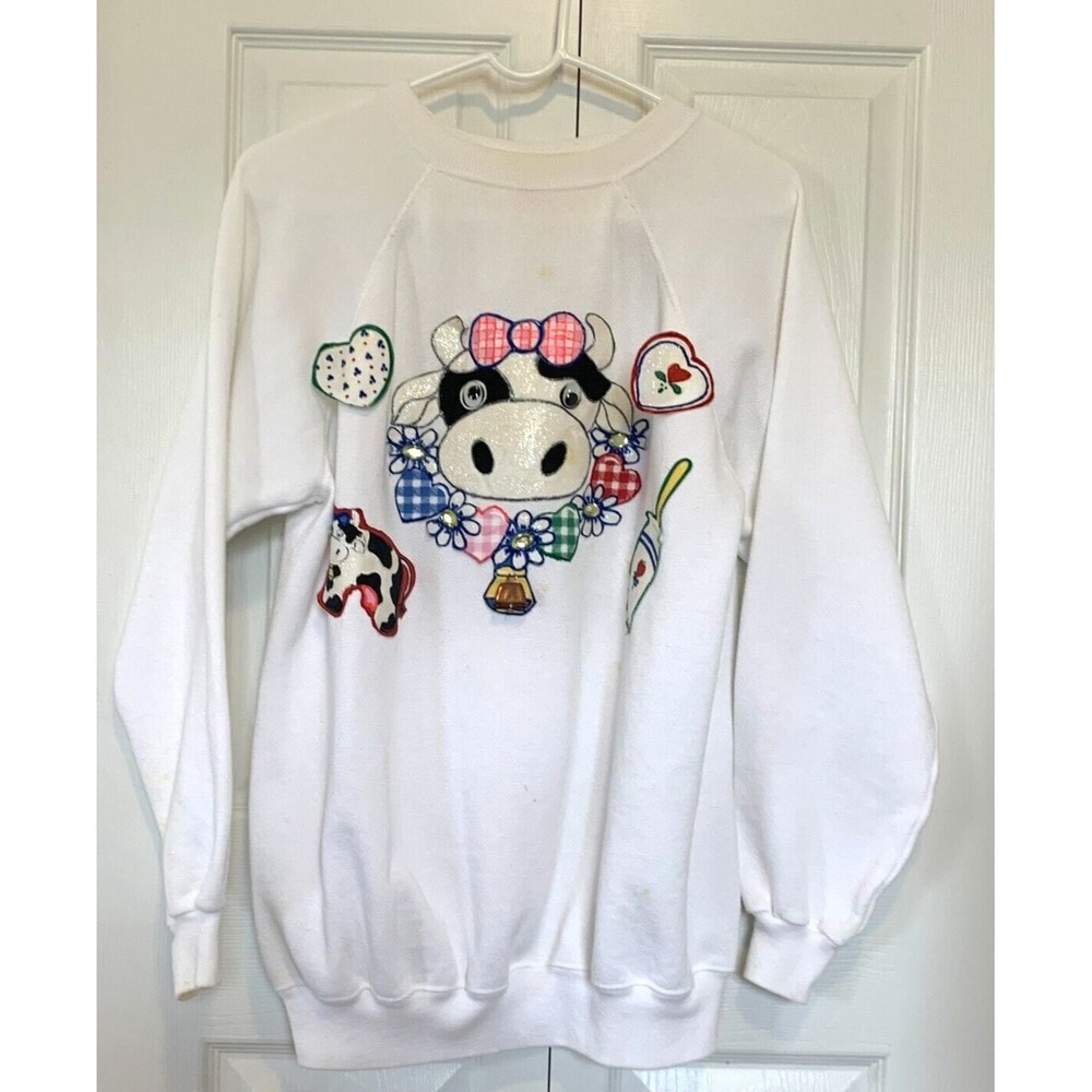 Vintage 90s Custom Made Elsie the Cow Real Working Cow Bell XL Rhinestones USA